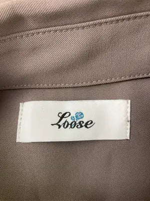 Loose/ルース/シャツ/ブラウス/トップス/ブラウン/S