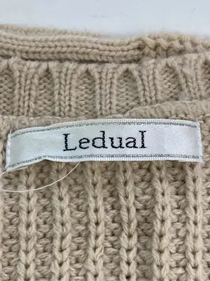 LeduaI/ニット/セーター/トップス/ベージュ/M