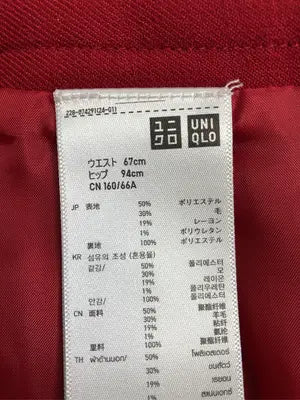 UNIQLO/ユニクロ/ショート/ミニスカート/スカート/レッド/ウエスト67cm ヒップ94cm