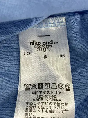 niko and .../ニコアンド/Tシャツ/カットソー/トップス/スカイブルー/F