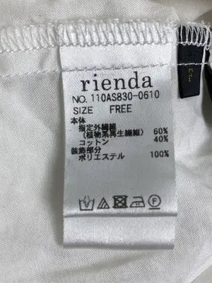 rienda/リエンダ/シャツ/ブラウス/トップス/ホワイト/FREE