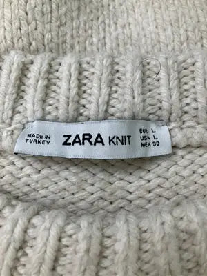 ZARAKNIT/ニット/セーター/トップス/ベージュ/USA L