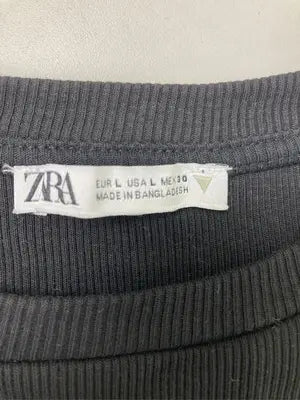 ZARA/ザラ/Tシャツ/カットソー/トップス/ブラック/USA L