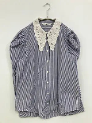 ZARA/ザラ/シャツ/ブラウス/トップス/ネイビー/M