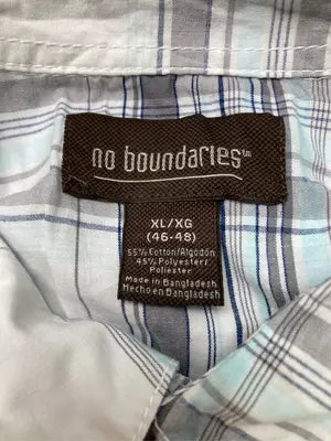 no boundaries/ノーバウンダリーズ/シャツ/ブラウス/トップス/スカイブルー/XL