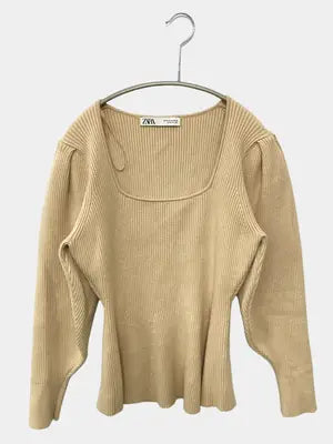 ZARA/ザラ/ニット/セーター/トップス/ベージュ/USA M