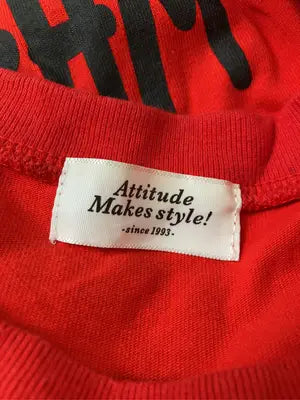 Attitude makes style!/アティチュードメイクススタイル/Tシャツ/カットソー/トップス/レッド/M