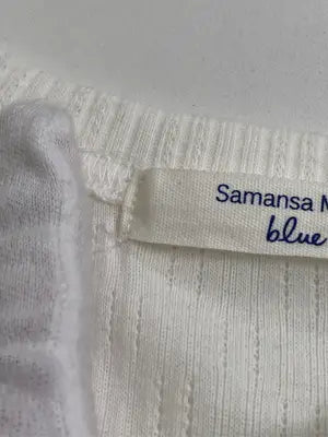 Samansa Mos2 blue/サマンサモスモスブルー/ノースリーブ/トップス/ホワイト/M