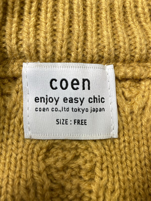 coen/コーエン/ニット/セーター/トップス/イエロー/FREE