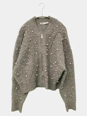 ZARA/ザラ/カーディガン/ボレロ/トップス/グレー/USA L
