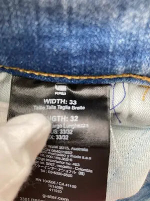 RAW/ロゥ/デニムパンツ/パンツ/ブルー/WIDTH 33    LENGTH 32