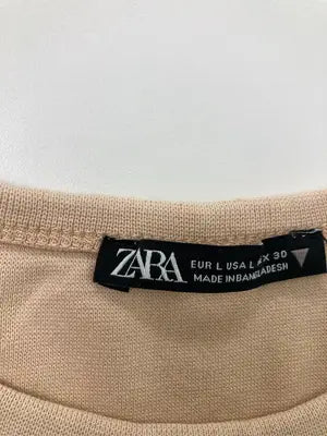 ZARA/ザラ/Tシャツ/カットソー/トップス/ベージュ/EUR L
