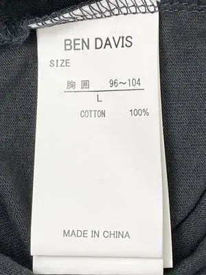 BEN DAVIS/ベンデイビス/Tシャツ/カットソー/トップス/ブラック/L