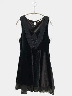 axes femme/アクシーズファム/チュニック/ワンピース/ドレス/ブラック/M