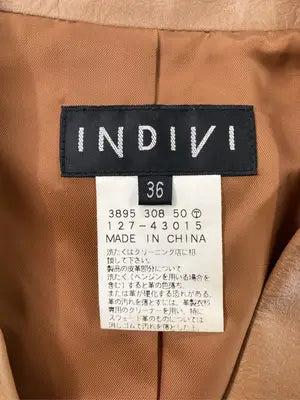 INDIVI/インディヴィ/レザージャケット/ジャケット/アウター/ブラウン/36