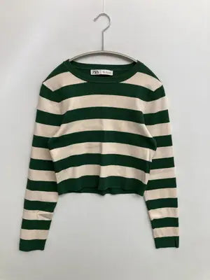ZARA/ザラ/Tシャツ/カットソー/トップス/グリーン/L