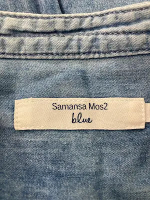 Samansa Mos2 blue/サマンサモスモスブルー/シャツ/ブラウス/トップス/ブルー/M
