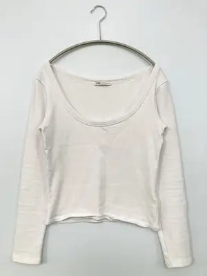 ZARA/ザラ/Tシャツ/カットソー/トップス/ホワイト/EUR L/USA L/MEX 30