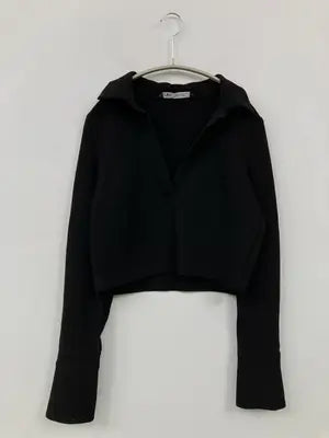ZARA/ザラ/ポロシャツ/トップス/ブラック/USA S