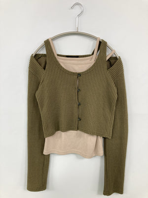 GRANDE/グランデ/アンサンブル/トップス/カーキ