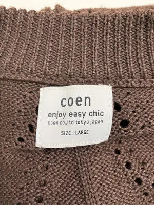 coen/コーエン/カーディガン/ボレロ/トップス/ブラウン/LARGE