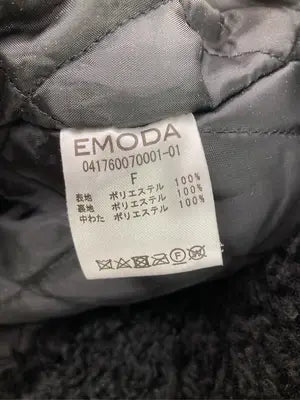 EMODA/エモダ/ノーカラーコート/ジャケット/アウター/ブラック/F