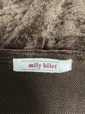 mily bilet/Tシャツ/カットソー/トップス/ブラウン/L