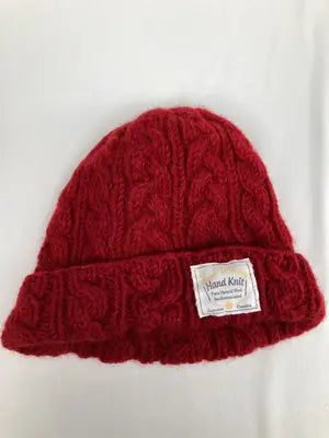 HAND KNIT/ハンドニット/ニットキャップ/ビーニー/帽子/レッド