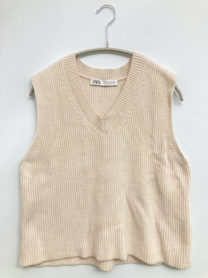 ZARA/ザラ/ベスト/トップス/ベージュ/EUR S/USA S/MEX 26
