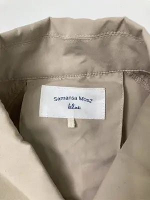 Samansa Mos2 blue/サマンサモスモスブルー/ステンカラーコート/ジャケット/アウター/ベージュ/フリー