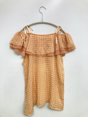 flower/フラワー/シャツ/ブラウス/トップス/オレンジ