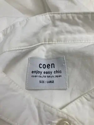 coen/コーエン/シャツ/ブラウス/トップス/ホワイト/LARGE