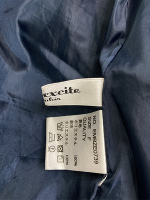 ems excite/エムズエキサイト/ノーカラーコート/ジャケット/アウター/ネイビー/F