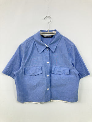 ZARA/ザラ/シャツ/ブラウス/トップス/ブルー/M