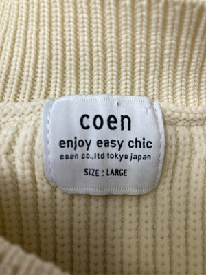 coen/コーエン/ニット/セーター/トップス/ホワイト/LARGE