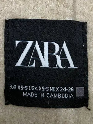 ZARA/ザラ/ノーカラージャケット/ジャケット/アウター/ベージュ/EUR XS-S
