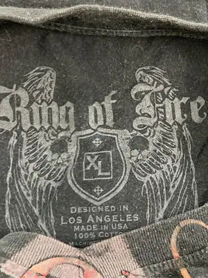 Ring of Fire/Tシャツ/カットソー/トップス/ブラック/XL