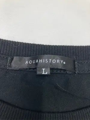 AQUAHISTORY/Tシャツ/カットソー/トップス/ブラック/L