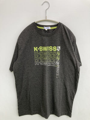 K-SWISS/ケースイス/Tシャツ/カットソー/トップス/ブラック/L