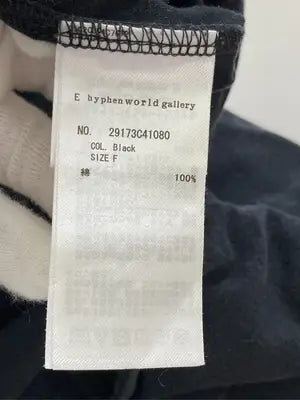 E hyphen world gallery/イーハイフンワールドギャラリー/Tシャツ/カットソー/トップス/ブラック/F