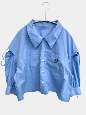 SPRAY PREMIUM/スプレイプレミアム/シャツ/ブラウス/トップス/スカイブルー/F