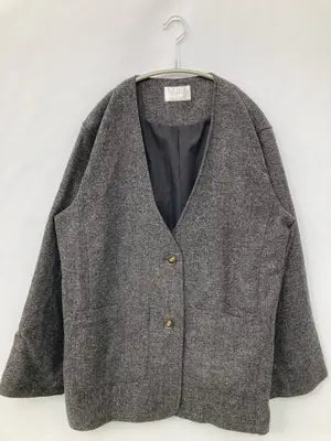 SELKEYS/ノーカラージャケット/ジャケット/アウター/グレー/LL