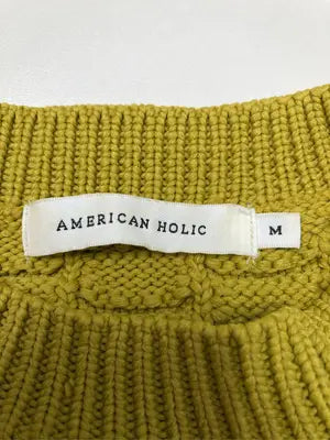 AMERICAN HOLIC/アメリカンホリック/ニット/セーター/トップス/イエロー/M