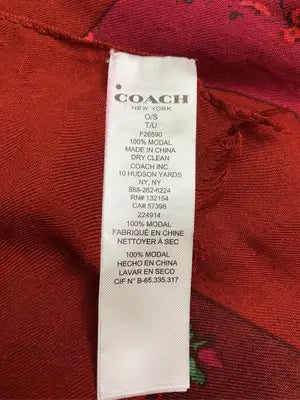 COACH/コーチ/ストール/ショール/ファッション雑貨/レッド/O/S
