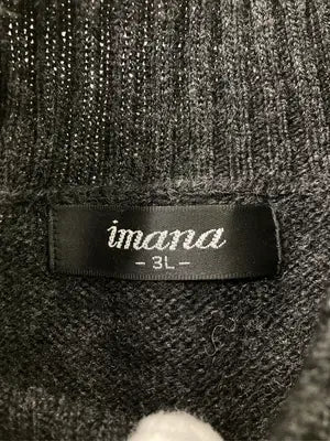 imana/ニット/セーター/トップス/ブラック/3L