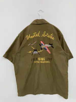 ALPHA　INDUSTRIES/アルファインダストリーズ/シャツ/ブラウス/トップス/カーキ/LARGE