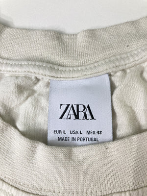 ZARA/ザラ/Tシャツ/カットソー/トップス/ベージュ/EUR L/USA L/MEX 42