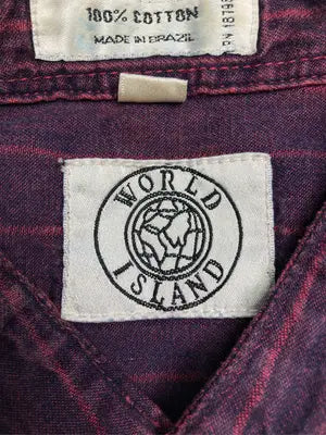WORLD ISLAND/ワールドアイランド/シャツ/ブラウス/トップス/レッド/XL