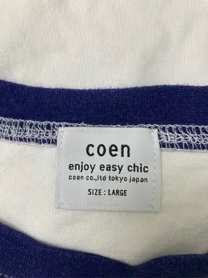 coen/コーエン/Tシャツ/カットソー/トップス/ホワイト/LARGE