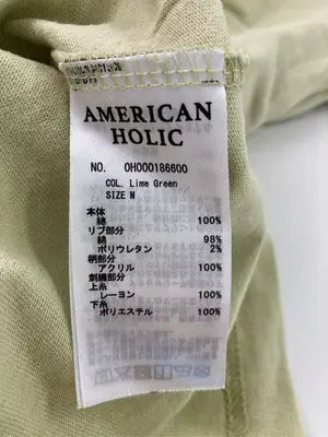 AMERICAN HOLIC/アメリカンホリック/Tシャツ/カットソー/トップス/ライトグリーン/M